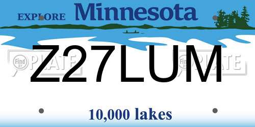 Z27LUM Minnesota License Plate