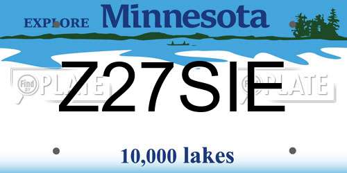 Z27SIE Minnesota License Plate