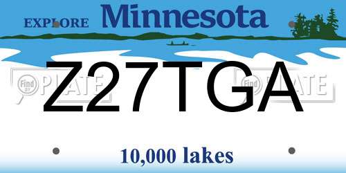 Z27TGA Minnesota License Plate