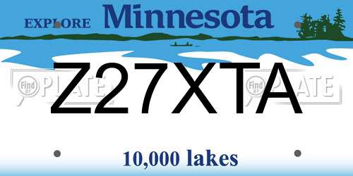 Z27XTA Minnesota License Plate
