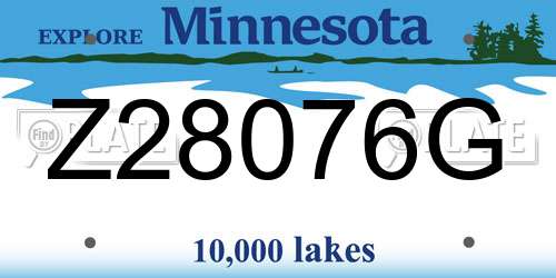 Z28076G Minnesota License Plate