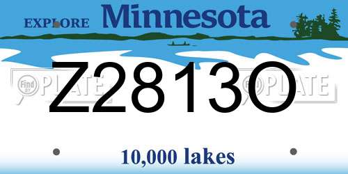 Z2813O Minnesota License Plate