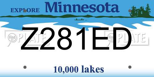 Z281ED Minnesota License Plate