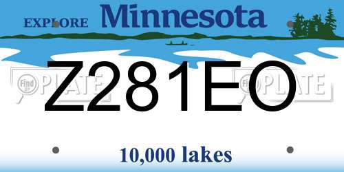 Z281EO Minnesota License Plate