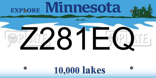 Z281EQ Minnesota License Plate