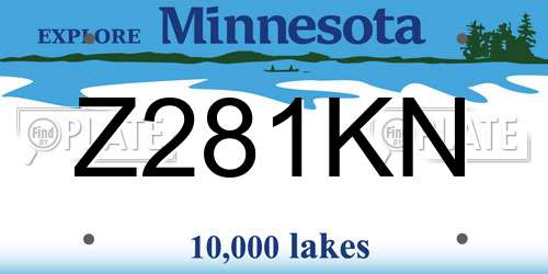 Z281KN Minnesota License Plate