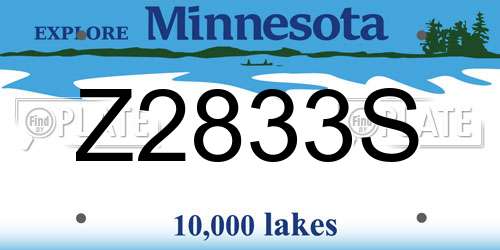 Z2833S Minnesota License Plate