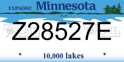 Z28527E Minnesota License Plate
