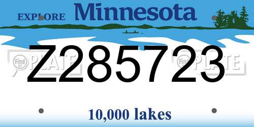 Z285723 Minnesota License Plate