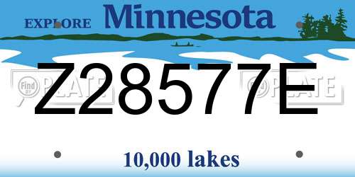 Z28577E Minnesota License Plate