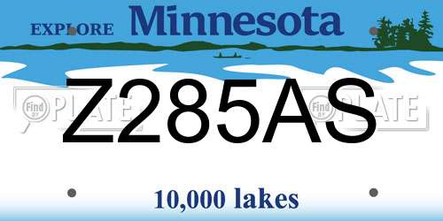 Z285AS Minnesota License Plate
