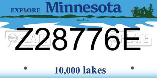 Z28776E Minnesota License Plate