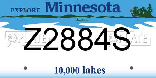 Z2884S Minnesota License Plate