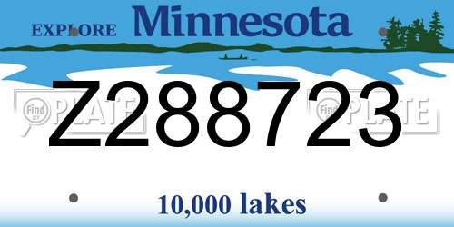 Z288723 Minnesota License Plate