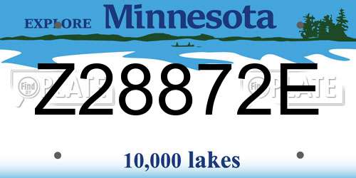 Z28872E Minnesota License Plate