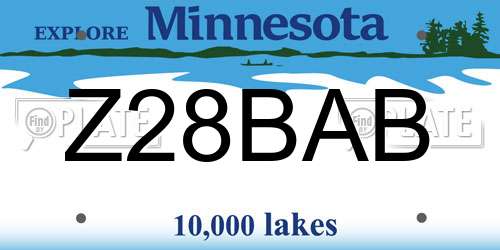 Z28BAB Minnesota License Plate