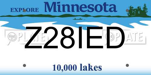 Z28IED Minnesota License Plate