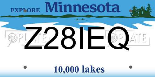 Z28IEQ Minnesota License Plate