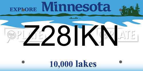 Z28IKN Minnesota License Plate