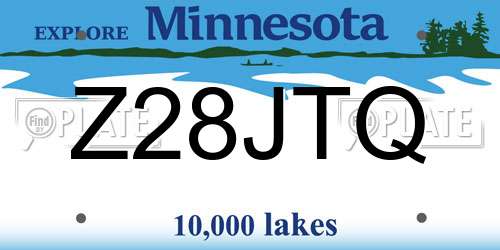 Z28JTQ Minnesota License Plate