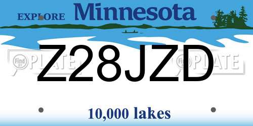 Z28JZD Minnesota License Plate