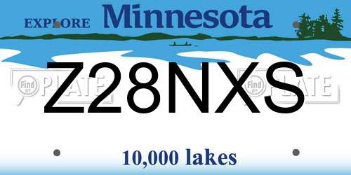 Z28NXS Minnesota License Plate