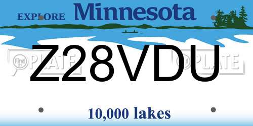 Z28VDU Minnesota License Plate