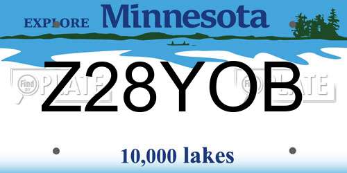 Z28YOB Minnesota License Plate