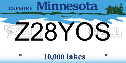 Z28YOS Minnesota License Plate