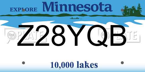 Z28YQB Minnesota License Plate