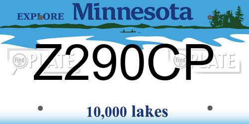 Z290CP Minnesota License Plate