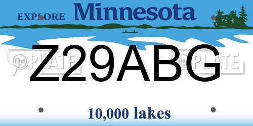Z29ABG Minnesota License Plate
