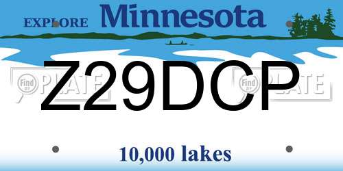 Z29DCP Minnesota License Plate
