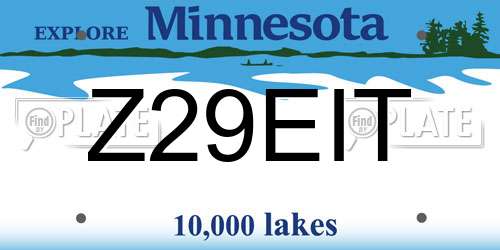 Z29EIT Minnesota License Plate