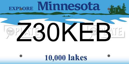 Z30KEB Minnesota License Plate