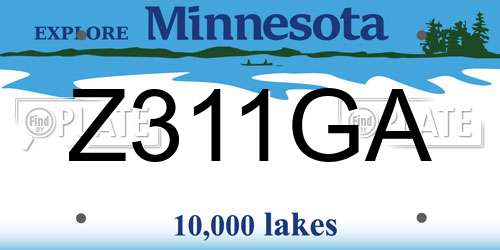 Z311GA Minnesota License Plate