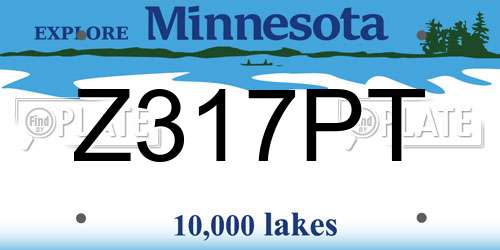 Z317PT Minnesota License Plate