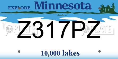 Z317PZ Minnesota License Plate