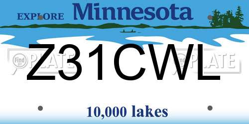 Z31CWL Minnesota License Plate