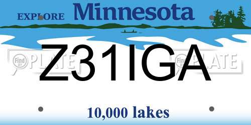 Z31IGA Minnesota License Plate