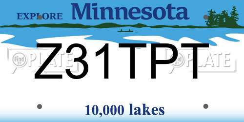Z31TPT Minnesota License Plate