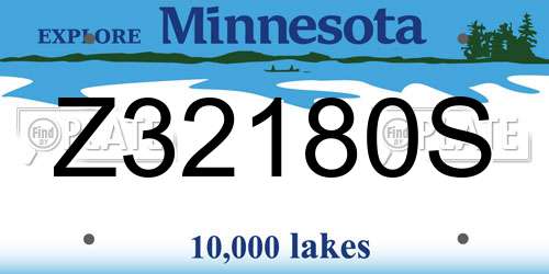 Z32180S Minnesota License Plate