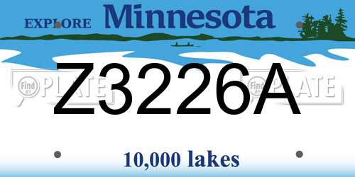 Z3226A Minnesota License Plate