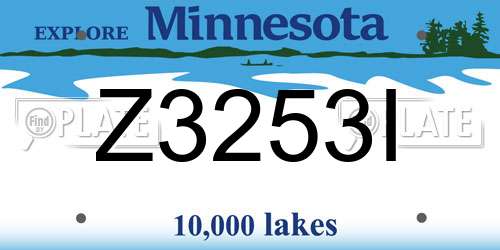 Z3253I Minnesota License Plate