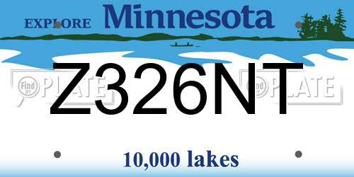 Z326NT Minnesota License Plate