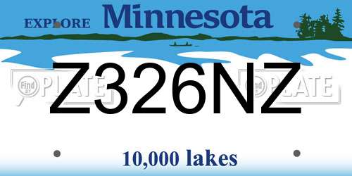 Z326NZ Minnesota License Plate