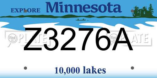 Z3276A Minnesota License Plate