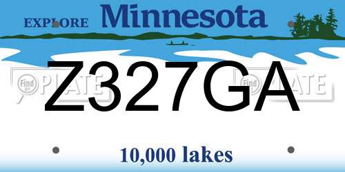 Z327GA Minnesota License Plate