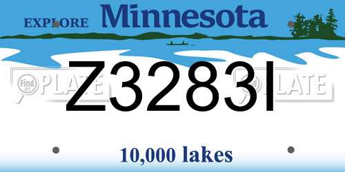 Z3283I Minnesota License Plate