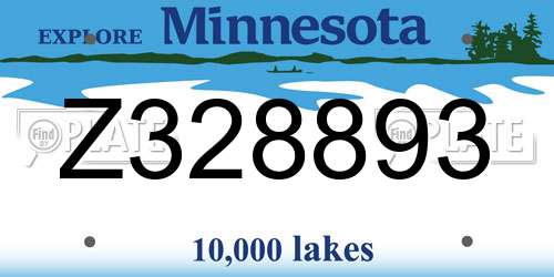 Z328893 Minnesota License Plate